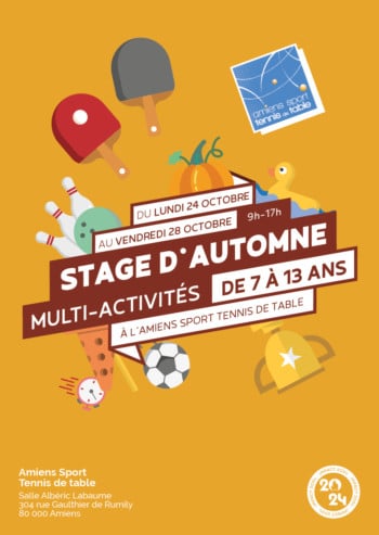 Stage multi-activités du lundi 24 octobre au vendredi 28 octobre 2022