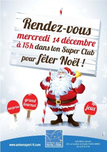 Arbre de Noël de l’Amiens Sport TT le mercredi 14 décembre 2022 à partir de 15h00