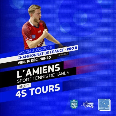 Pro B : l’Amiens STT jouera le mardi 13 décembre à Istres et accueillera Tours le vendredi 16 décembre novembre à 18h30