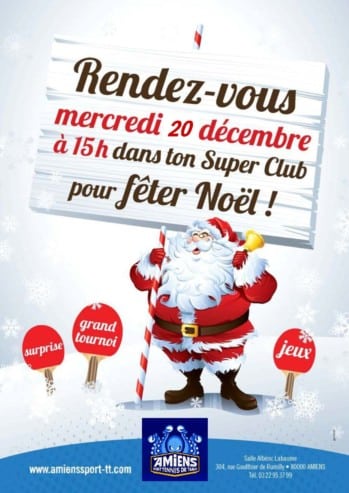Arbre de Noël de l’Amiens Sport TT le mercredi 20 décembre 2023 à 15h00