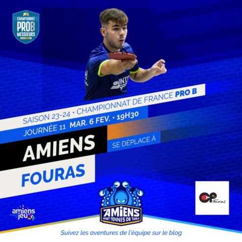 Pro B : l’Amiens STT se déplace à Fouras le mardi 6 février 2024 à 19h30