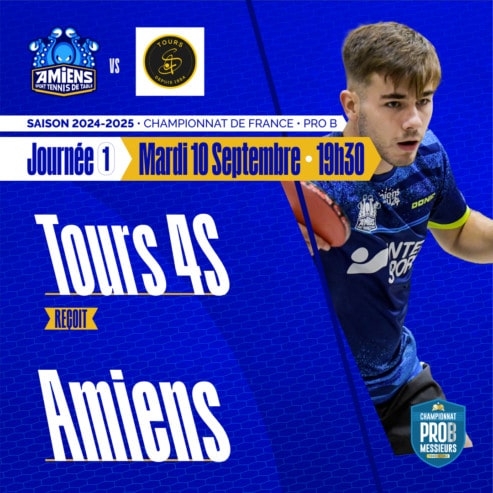 Pro B : l’Amiens STT se déplace à Tours le mardi 10 septembre 2024 à 19h30