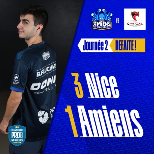 Pro B : l’Amiens Sport TT s’incline 3/1 contre Nice le mardi 8 octobre 2024