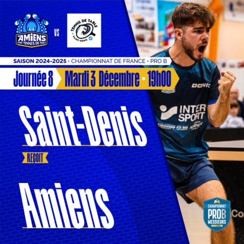 Pro B : l’Amiens STT se déplace à Saint-Denis le mardi 3 décembre 2024 à 19h00