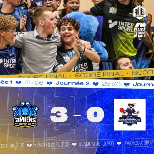 Pro B : l’Amiens Sport TT s’impose 3/0 à Compiègne le vendredi 19 septembre 2025