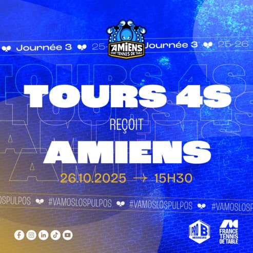 Pro B : l’Amiens STT se déplace à Tours le dimanche 26 octobre 2025 à 15h30