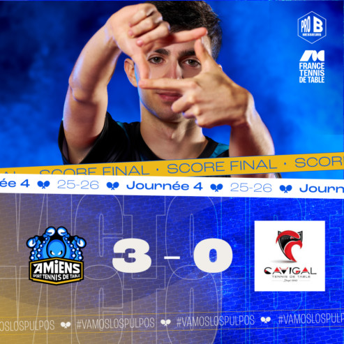 Pro B : l’Amiens Sport TT s’impose 3/0 contre Nice le mardi 11 novembre 2025