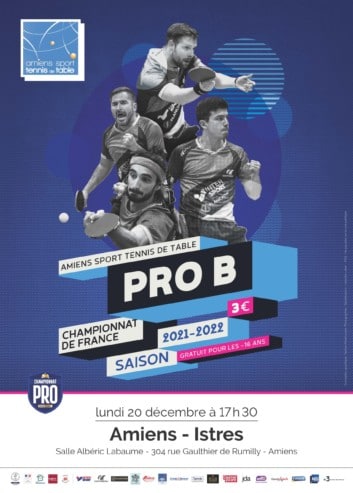 Pro B : l’Amiens STT accueille Istres le lundi 20 décembre à 17h30 puis joue à Issy-les-Moulineaux le mardi 21 décembre à 19h